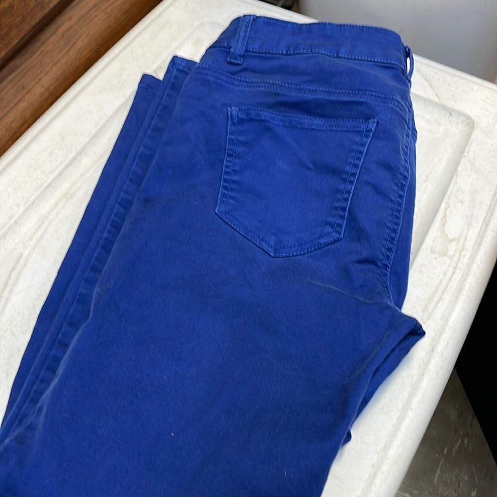 Love Fire Pants Women 11 Blue Straight Leg Low Rise Cotton Blend